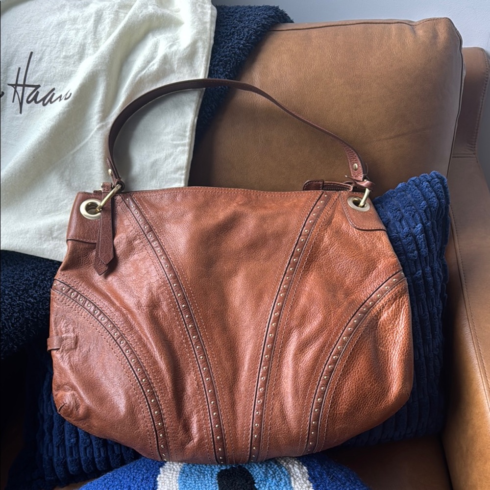 Cole Haan Brown Leather Shoulder Bag with Vintage Appeal